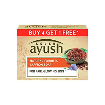 Ayush Natural Fairness Saffron Bath Soap Buy 4 Get 1 (100gm X 5)